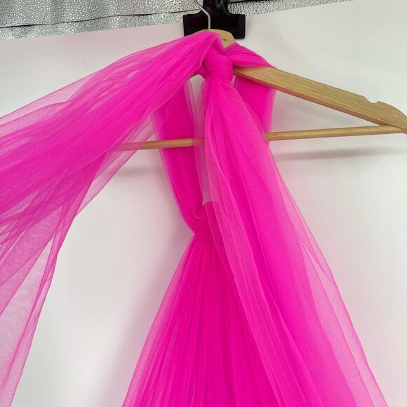 Bronx & Banco | Anna Halterneck Mini Dress in Hot Pink Tulle S - Picture 12 of 15